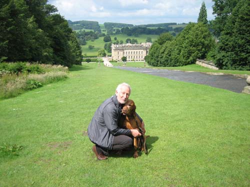 Dog, master and pile